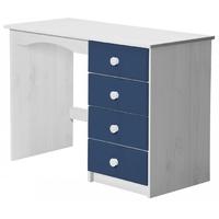 verona whitewash pine and blue 4 drawer dressing table