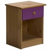 Verona Antique Pine and Lilac 1 Drawer Bedside Cabinet