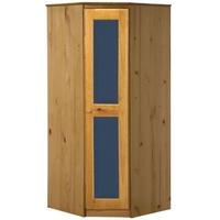 Verona Antique Pine and Blue Corner Wardrobe