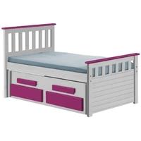 Verona Captains Bergamo Whitewash Pine and Fuchsia Guest Bed