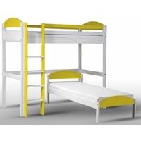 verona maximus whitewash pine and lime l shape high sleeper bed