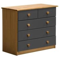 Verona Antique Pine and Graphite 3+2 Chest of Drawer