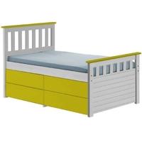 Verona Captains Ferrara Whitewash Pine and Lime Single Storage Bed