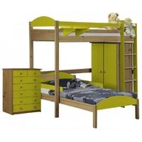 Verona Maximus Antique Pine and Lime L Shape High Sleeper Bed Set 2