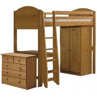 Verona Antique Pine High Sleeper Bed Set 2