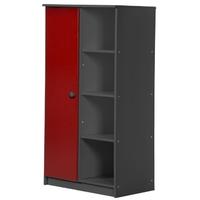 Verona Avola Graphite Pine and Red with 1 Door Storage Unit