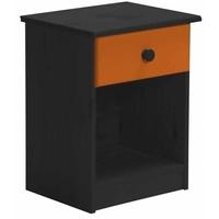 Verona Graphite Pine and Orange 1 Drawer Bedside Cabinet