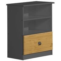 verona gela graphite pine and antique 1 drawer 2 shelves bedside cabin ...