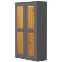 Verona Graphite Pine and Antique 2 Door Wardrobe