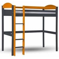 Verona Maximus Graphite Pine and Orange High Sleeper Bed