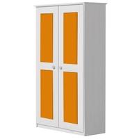 Verona Whitewash Pine and Orange 2 Door Wardrobe