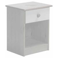 Verona Whitewash Pine 1 Drawer Bedside Cabinet