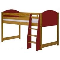 Verona Antique Pine and Red 3ft Mid Sleeper Bed