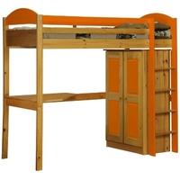 Verona Maximus Antique Pine and Orange Standard High Sleeper Bed Set 1