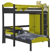 verona maximus graphite pine and lime l shape high sleeper bed set 1