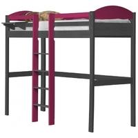 Verona Maximus Graphite Pine and Fuchsia with Central Ladder High Sleeper Bed