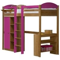 verona maximus antique pine and fuchsia with central ladder high sleep ...