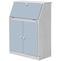 Verona Whitewash Pine and Baby Blue Hobby Desk