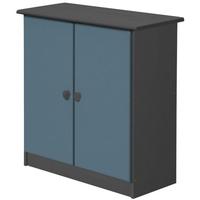 Verona Graphite Pine and Blue Mid Sleeper Cupboard