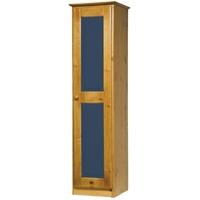 Verona Antique Pine and Blue 1 Door Wardrobe