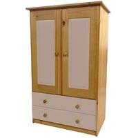 Verona Antique Pine and Pink Tall Boy with 2 Drawer