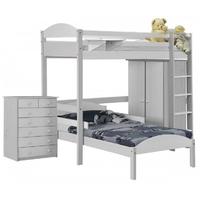 Verona Maximus Whitewash Pine L Shape High Sleeper Bed Set 2