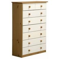 Verona Antique Pine and White 6+2 Chest of Drawer