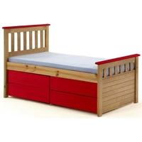 verona captains ferrara antique pine and red single storage bed