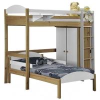 Verona Maximus Antique Pine and White L Shape High Sleeper Bed Set 1