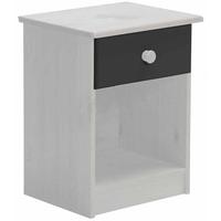 verona whitewash pine and graphite 1 drawer bedside cabinet