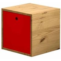 Verona Antique Pine and Red Cube with Lid