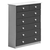 Verona Whitewash Pine and Graphite 5+2 Chest of Drawer