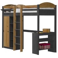 Verona Maximus Graphite Pine and Antique with Central Ladder High Sleeper Bed Set 1