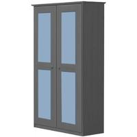 Verona Graphite Pine and Baby Blue 2 Door Wardrobe