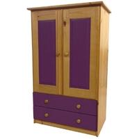 Verona Antique Pine and Lilac Tall Boy with 2 Drawer