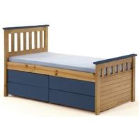 Verona Captains Ferrara Antique Pine and Blue Single Storage Bed