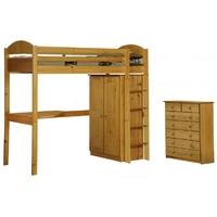 verona maximus antique pine high sleeper bed set 2