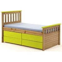 Verona Captains Ferrara Antique Pine and Lime Single Storage Bed