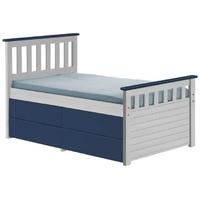 Verona Captains Ferrara Whitewash Pine and Blue Single Storage Bed