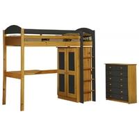 Verona Maximus Antique Pine and Graphite High Sleeper Bed Set 2