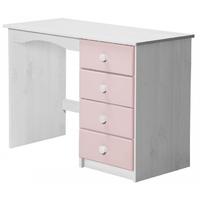 Verona Whitewash Pine and Pink 4 Drawer Dressing Table