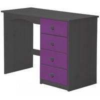 verona graphite pine and lilac 4 drawer dressing table