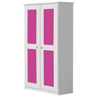 Verona Whitewash Pine and Fuchsia 2 Door Wardrobe