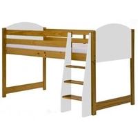 Verona Antique Pine and White 3ft Mid Sleeper Bed