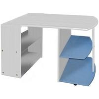 Verona Whitewash Pine and Baby Blue Mid Sleeper Pull Out Desk