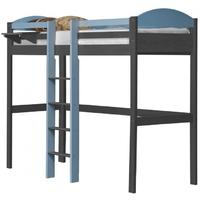 Verona Maximus Graphite Pine and Baby Blue with Central Ladder High Sleeper Bed