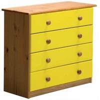 Verona Antique Pine and Lime 4 Wide Chest of Drawer