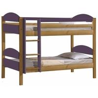 verona maximus antique pine and lilac 3ft single bunk bed