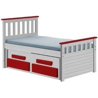 Verona Captains Bergamo Whitewash Pine and Red Guest Bed