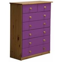 verona antique pine and lilac 52 chest of drawer